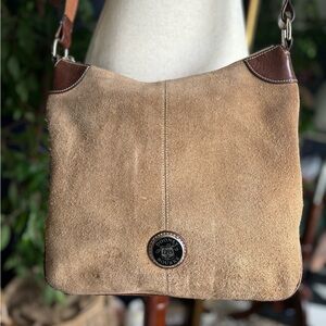 Vintage Dooney & Bourke Tan Suede Shoulder Bag